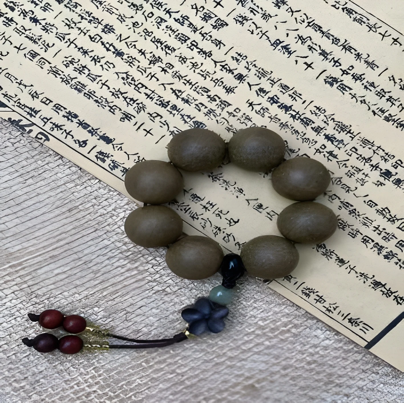 Jasmine Green Tea Prayer Strand — 1.5cm*8颗+配饰